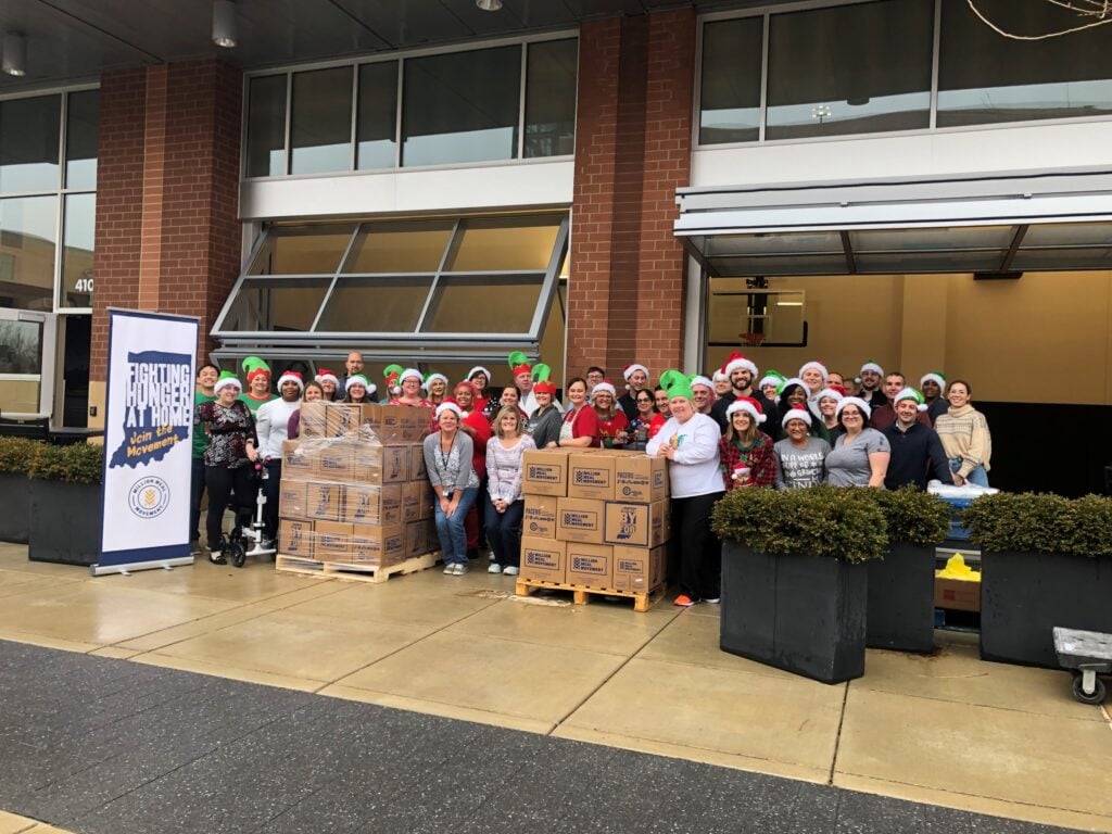 Picture of employees volunteering